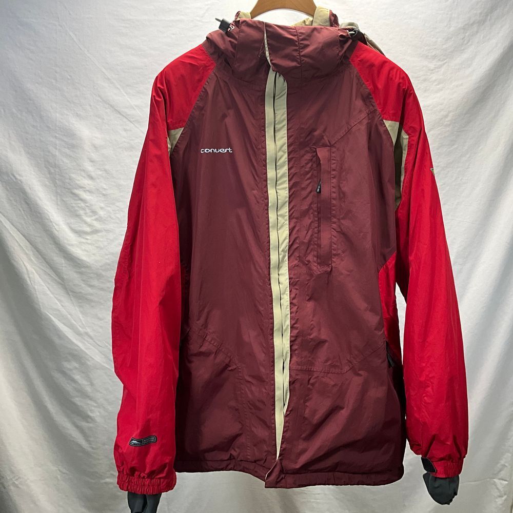 Convert Velocity Mens Waterproof Windbreaker Ski Snowboard Jacket Red Burgundy L